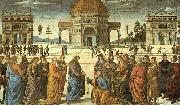 Pietro Perugino Christ Delivering the Keys to St.Peter oil painting reproduction